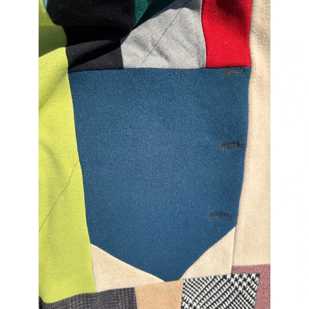 Handmade Patchwork Quilt Throw Multi 50x72 Colorblock Plaid Boho Good Condition